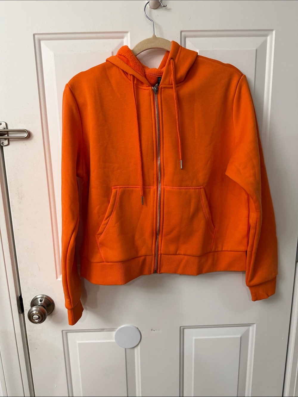 Kids Orange Zip-Up Hoodie Jacket